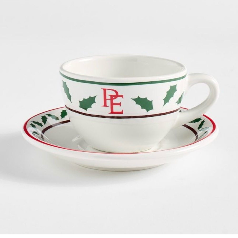 Pottery Barn  Polar Express Stoneware/Tea Cup and Saucer